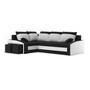 Rozkládací rohová sedací souprava GRANDE s taburety model 2 Levá Šedá/černá - galerie #5