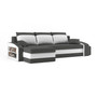 Rozkládací rohová sedací souprava HEWLET s taburety a poličkou model 3 Černá/šedá Levá - galerie #6