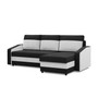 Rozkládací rohová sedací souprava HEWLET Černá-bílá - galerie #1