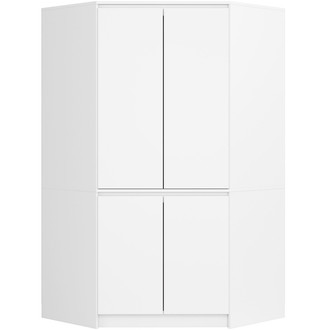 Rohová šatní skříň S100 4D CLP - bílá