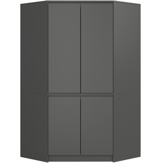 Rohová šatní skříň S100 4D CLP - šedá