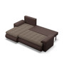 Rozkládací rohová sedací souprava TOKIO VI Levá Hnědá/hnědá - galerie #2