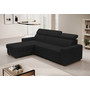 Rozkládací rohová sedací souprava MONSUN Levá Černá