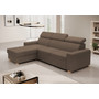 Rozkládací rohová sedací souprava MONSUN Levá Hnědá I - galerie #1