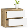 Noční stolek K60 2SZ - dub artisan/bílá - galerie #1