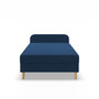 Čalouněná postel CASPE s čelem 80x200 cm s pružinovou matrací Modrá I - galerie #1