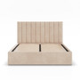 Čalouněná postel POLLA 160x200 cm s roštem Béžová - galerie #1