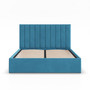 Čalouněná postel POLLA 180x200 cm s roštem Modrá - galerie #1