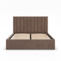Čalouněná postel POLLA 180x200 cm s roštem Hnědá - galerie #1