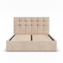 Čalouněná postel SORIA 140x200 cm s roštem Béžová - galerie #1