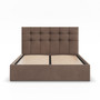 Čalouněná postel SORIA 140x200 cm s roštem Hnědá - galerie #1