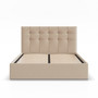 Čalouněná postel SORIA 160x200 cm s roštem Krémová - galerie #1