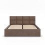 Čalouněná postel BORGO 140x200 cm s roštem Hnědá - galerie #1
