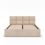 Čalouněná postel BORGO 180x200 cm s roštem Béžová - galerie #1