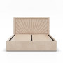 Čalouněná postel VASTO 160x200 cm s roštem Béžová - galerie #1