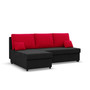 Rozkládací rohová sedací souprava DELI model 2 Černá/červená