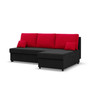 Rozkládací rohová sedací souprava DELI model 2 Černá/červená - galerie #1