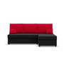 Rozkládací rohová sedací souprava DELI model 2 Černá/červená - galerie #3