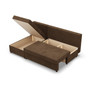Rozkládací rohová sedací souprava DELI Hnědá - galerie #6