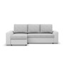 Rohová rozkládací sedací souprava PAUL látka v kombinaci s eko-kůží Levá Šedá/bílá - galerie #1