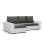 Rohová rozkládací sedací souprava PAUL látka v kombinaci s eko-kůží Levá Šedá/bílá II