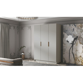 Šatní skříň CALPE 150 I - béžová/zlaté úchytky