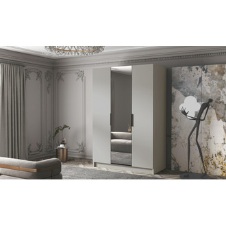 Šatní skříň CALPE 150 II - béžová/černé úchytky