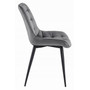 Jídelní židle BERA - šedá/černé nohy - galerie #2