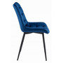Jídelní židle BERA - modrá/černé nohy - galerie #2