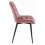 Jídelní židle BERA - růžová/černé nohy - galerie #2