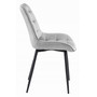 Jídelní židle BERA - světle šedá/černé nohy - galerie #2