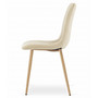 Jídelní židle LAVA - béžová/nohy v barvě dřeva - galerie #2