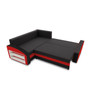Rozkládací rohová sedací souprava GRANDE s poličkou model 2 Levá Černá/červená - galerie #1