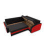 Rozkládací rohová sedací souprava GRANDE s poličkou model 2 Pravá Černá/červená - galerie #2