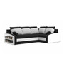 Rozkládací rohová sedací souprava GRANDE s poličkou model 2 Pravá Černá/bílá