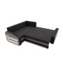 Rozkládací rohová sedací souprava s poličkou GRANDE Levá Černá/šedá - galerie #1