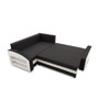 Rozkládací rohová sedací souprava s poličkou GRANDE Levá Černá/bílá - galerie #1
