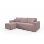 Rozkládací rohová sedací souprava BASIC Levá Růžová