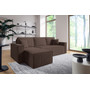 Rozkládací rohová sedací souprava BASIC Levá Hnědá I - galerie #1