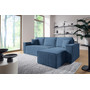 Rozkládací rohová sedací souprava BASIC Pravá Modrá - galerie #1