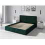 Čalouněná postel HILTON s pevným roštem 160x200 cm Zelená - galerie #1