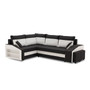Rozkládací rohová sedací souprava s taburety a poličkou GRANDE micro Levá Černá/bílá - galerie #1