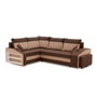 Rozkládací rohová sedací souprava s taburety a poličkou GRANDE micro Levá Hnědá - galerie #1