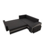 Rozkládací rohová sedací souprava s taburety a poličkou GRANDE micro Pravá Černá/šedá - galerie #2
