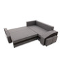 Rozkládací rohová sedací souprava s taburety a poličkou GRANDE micro Pravá Šedá/černá - galerie #2