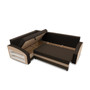 Rozkládací rohová sedací souprava s poličkou GRANDE Levá Hnědá - galerie #2