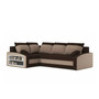 Rozkládací rohová sedací souprava s poličkou GRANDE Levá Hnědá