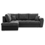 Rozkládací rohová sedací souprava VEGAS 245/190 Tmavě šedá/černá eko-kůže Levá - galerie #1