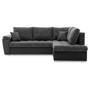 Rozkládací rohová sedací souprava VEGAS 245/190 Tmavě šedá/černá eko-kůže Pravá - galerie #1