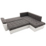 Rozkládací rohová sedací souprava VEGAS 245/190 Tmavě šedá/bílá eko-kůže Pravá - galerie #2